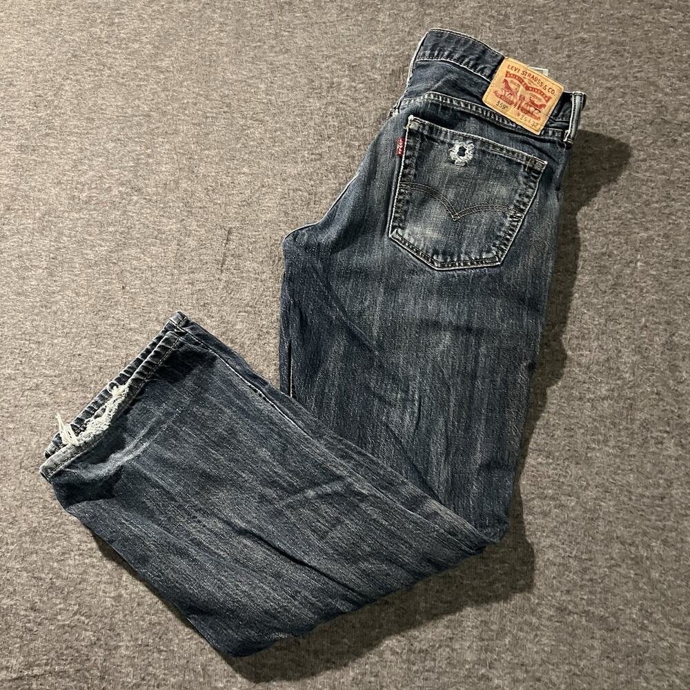 Levi's 559 Jeans Men's Size 36x30 Relaxed Straight Blue Denim Distressed Medium